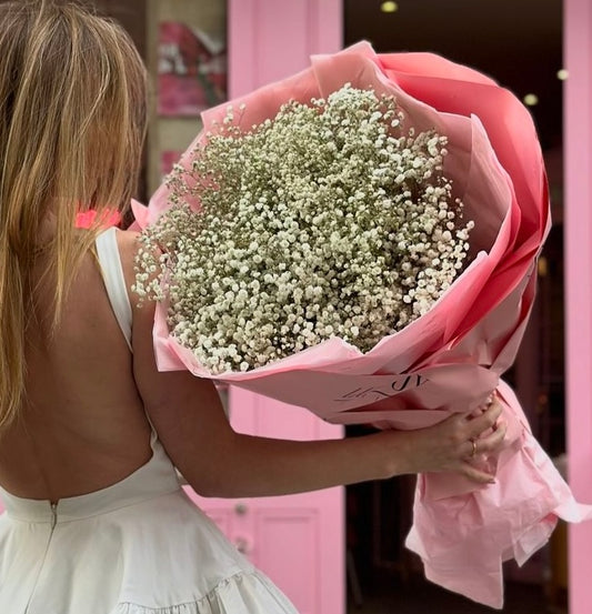 Baby Breath Wrapped in a bouquet style