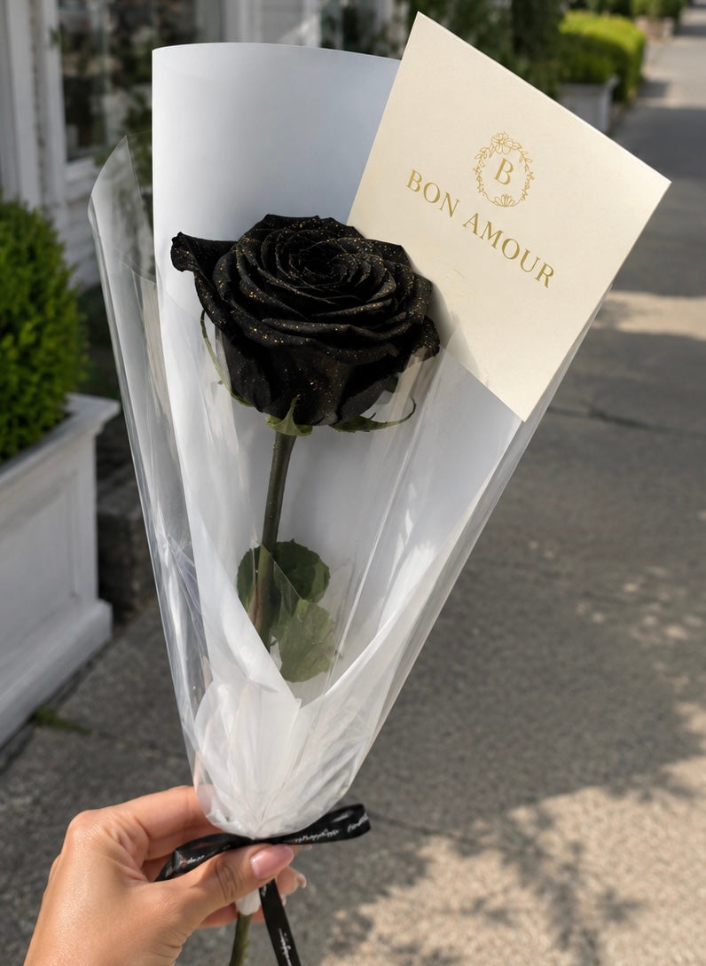 BLACK SINGLE ROSE