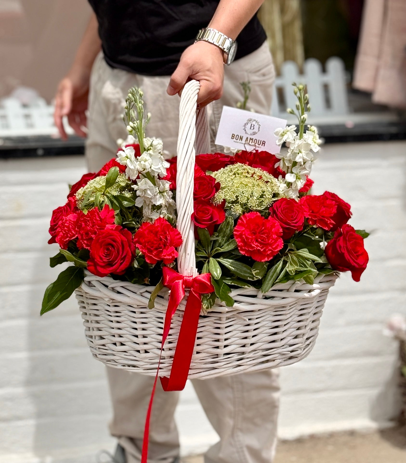 wicked baskets with flowers – Bon Amour Flower Boutique